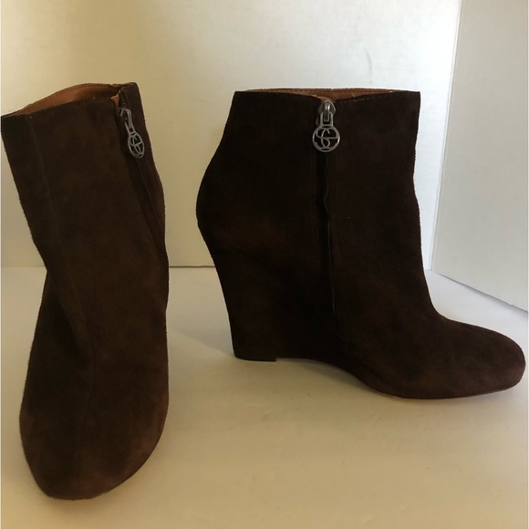 Sam Edelman wedge boots Wilma Brown Suede platform chelsea ankle Bootie sz 10 - Picture 8 of 15